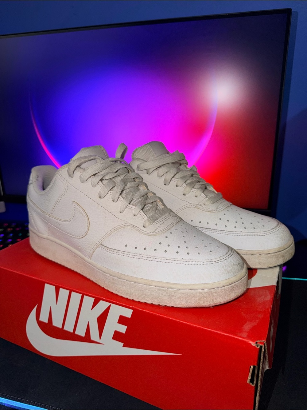 Nike Court Vision Low shoes in triple-white
